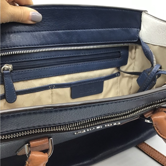 Michael Kors Sutton Handbag medium blue and cream - Picture 8 of 11